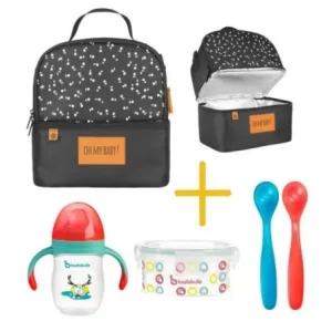 Sac Repas Isotherme Pick & Go + 1 Contenant 300ml + 1 Tasse + 2 Cuillères Badabulle