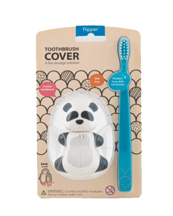 Flipper Brosse à dents enfant avec couvercle Panda