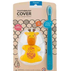 Flipper Brosse à dents enfant avec couvercle Girafe