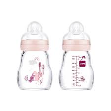 MAM Biberon Verre 170 ml - Biberon en verre ROSE