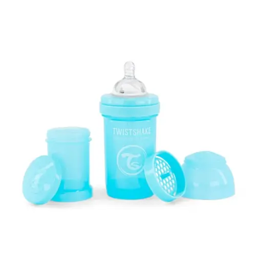 TWISTSHAKE Biberon anti-colique 180 ml 0 mois+/ BLEU