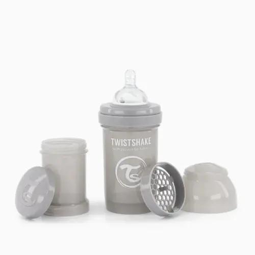 TWISTSHAKE Biberon anti-colique 180 ml 0 mois+/ GRIS
