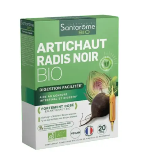 Santarome Artichaut Bio Radis Noir Bio 20 Ampoules