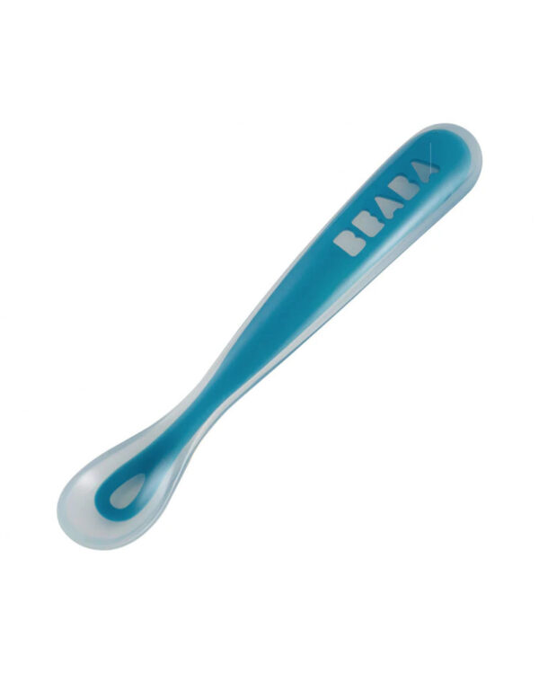 Béaba Cuillère 1er âge silicone - Bleu