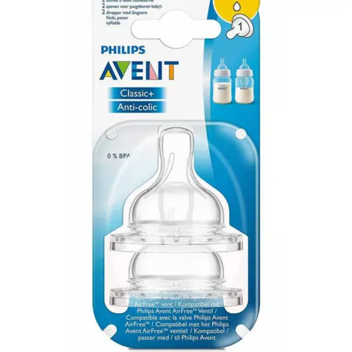 Avent 2 Tétines Classic Anti-Colic Débit Nouveau-né 0m+