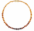 Collier d'ambre perles baroques pour bébé perles Rondes - L'arc en ciel - 31 Cm