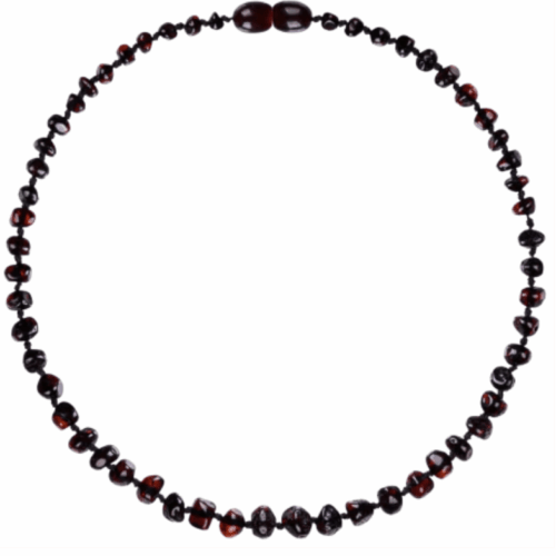 Collier d'ambre perles baroques pour Adulte perles Rondes - Cœur de prune - 45 Cm