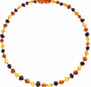 Collier d'ambre perles baroques pour bébé perles Rondes - l'été indien - 31 Cm
