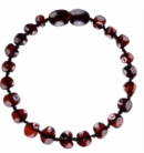 Bracelet d'ambre - Coeur de Prune - 14 Cm