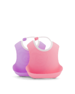 TWISTSHAKE Bavoir enfant réceptacle 4 m+ pastel Rose/Violet lot de 2