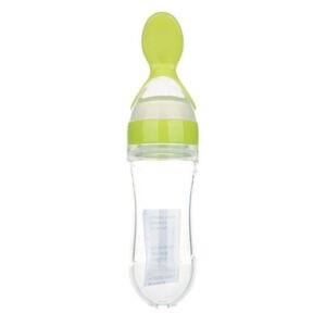 Biberon Silicone avec cuillère 90 ml - Vert