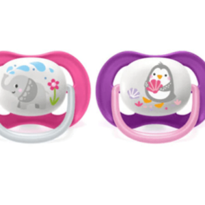 Avent Lot de 2 Sucettes Ultra Air Pingouin Et Éléphant 6-18m Fille