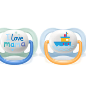 Avent Lot de 2 Sucettes Ultra Air I Love Mama 0-6m Garçon