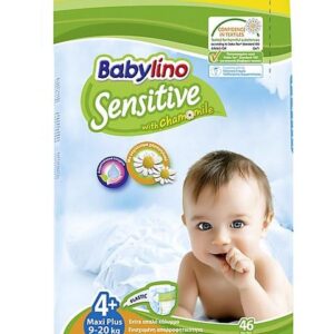 Babylino - Couche bébé pour peaux sensibles Taille 4+ de 9 à 20 kg - 46 unités