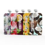 Twistshake Set de 5 gourdes réutilisables 220 ml - Fruits -