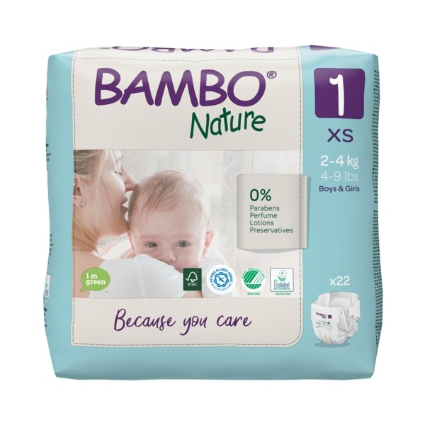 BAMBO NATURE couche bebe taille1 ; 2-4KG 22 Unités