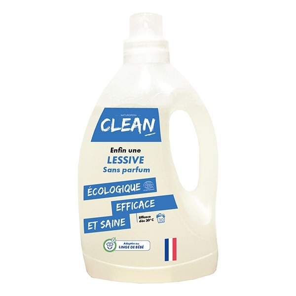CLEAN Lessive sans parfum 30 lavages 1,5l