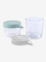 Beaba Coffret de 2 pots de conservation en verre BEABA - airy green/ light mist