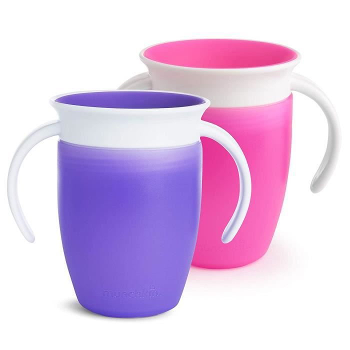 Munchkin Tasse d'apprentissage Miracle 360° - Violet - 207 ml - Idyllemarket