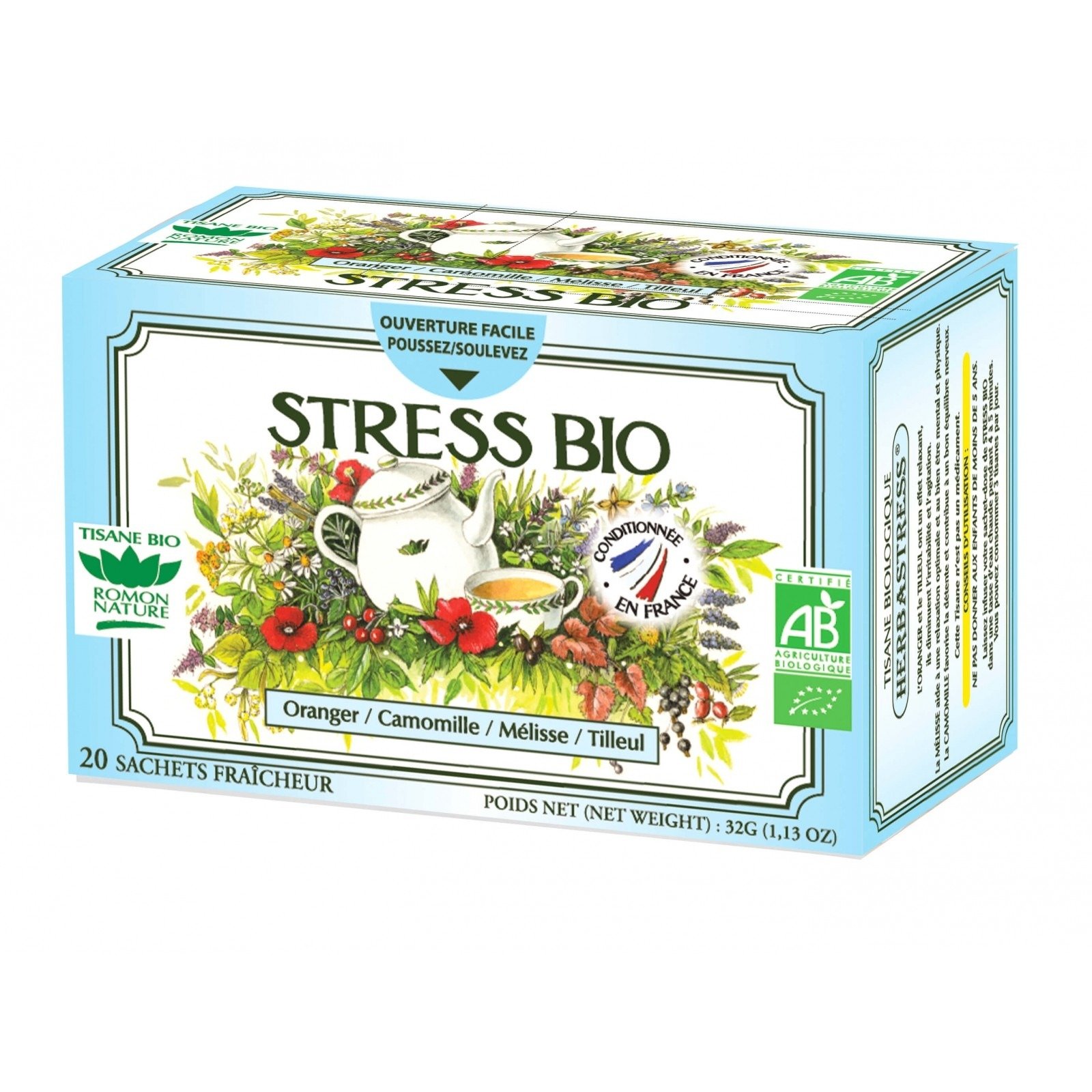 Tisane Stress Bio - 20 sachets - Romon nature BIO - Idyllemarket