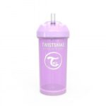 TWISTSHAKE Tasse avec Paille anti fuite -Straw cup Violet 360 ml