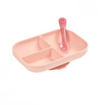 Béaba Set Repas Silicone avec ventouse 2 Pièces Rose +6 mois