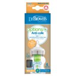 Dr. Brown’s BIBERON  Options+ Anti-collic col large en verre 150ml ( compatible allaitement)