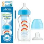 Dr. Brown’s BIBERON OPTIONS+ WIDE-NECK BABY BOTTLE WITH SIPPY SPOUT 2-IN-1 TRANSITION KIT Bleu 270 ml ( compatible avec l’allaitement)