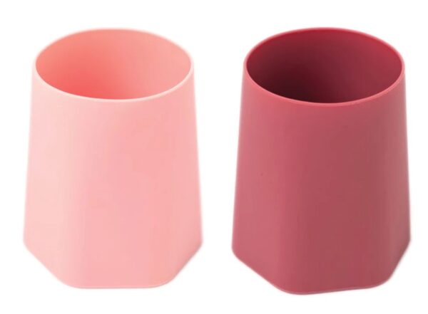 Tiny Twinkle lot de 2 tasses d'apprentissage en silicone Rose / Bourgogne