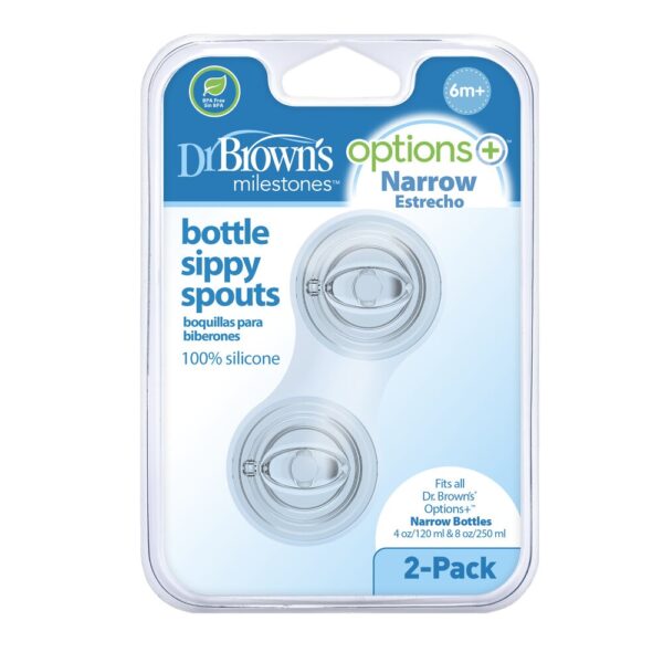 Dr. Brown’s SR210-P4 Options Baby Bottle Sippy Spout, Narrow, 2 Pack