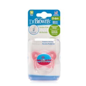 DR.BROWN'S Sucette PreVent BUTTERFLY SHIELD – Étape 1, Rose, Paquet De 1