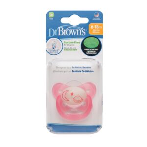 DR.BROWN'S Sucette PreVent Glow In The Dark BUTTERFLY SHIELD - Étape 2, Rose, 1 Paquet