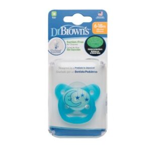 DR.BROWN'S Sucette PreVent Glow In The Dark BUTTERFLY SHIELD – Étape 2, Bleu, Paquet De 1