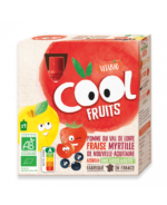 COOL FRUITS POMME DE PROVENCE FRAISES MYRTILLES - 4 gourdes de 90g