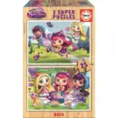 Puzzle Mini Sorcières 2 x 25 Pièces en Bois +4 ans