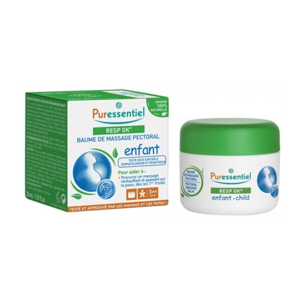 PURESSENTIEL RESPIRATOIRE BAUME DE MASSAGE PECTORAL ENFANT 4HE POT 60ML