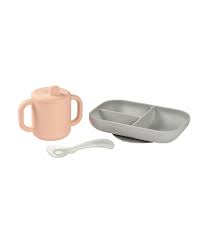 Coffret D'apprentissage Béaba en Silicone Rose 3 pièces