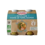 Babybio pot petits pois pomme de terre saumon 2x200G