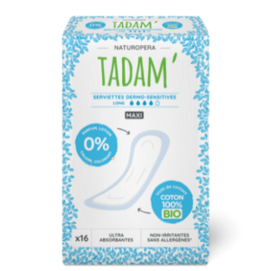 Tadam Serviettes Coton Bio Maxi Long x16