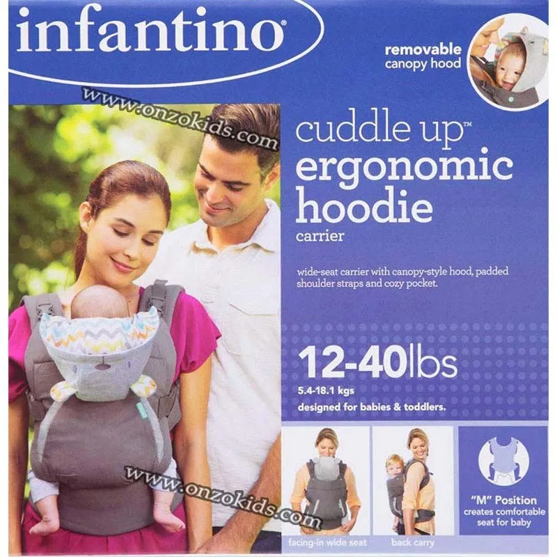 Infantino Porte bébé Cuddle Up Renard - Porte bébé avec assise ergonomique,  mode de portage ventral et