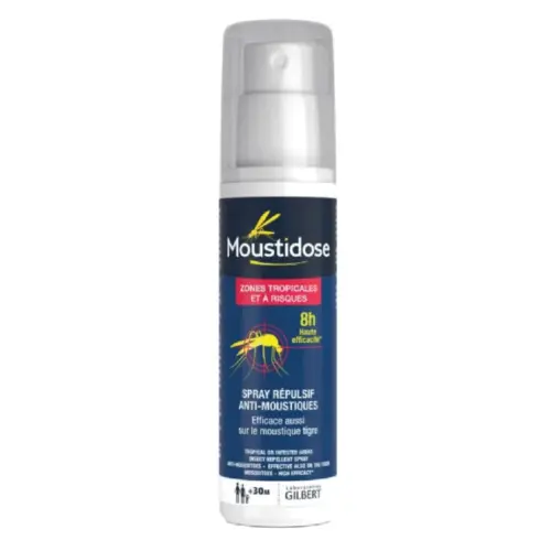 Moustidose SPRAY RÉPULSIF Anti-Moustiques 125ml +30 mois adultes et enfants