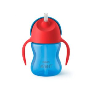 AVENT Tasse à paille 200 ml 9 mois + Rouge/Bleu