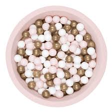 LARISA & PUMPKIN - Piscine à balles POWDER BALL PIT - POWDER, GOLD, AND WHITE BALLS