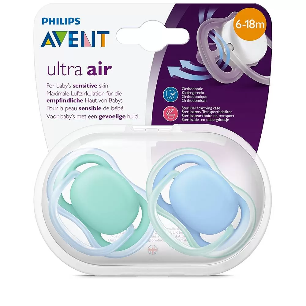 Avent Philips Sucette Ultra Air Animal 6-18 Mois Garcon 2 Pièces