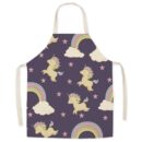 Tablier arc-en-ciel nuage de dessin animé en lin LICORNE