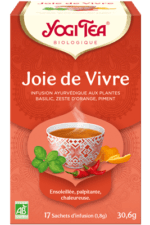 YOGI TEA TISANE THE JOIE DE VIVRE 17X 2G (BASILIC, RÉGLISSE, JUS DE CITRON SÉCHÉ, ZESTE D'ORANGE, GINGEMBRE, PIMENT)