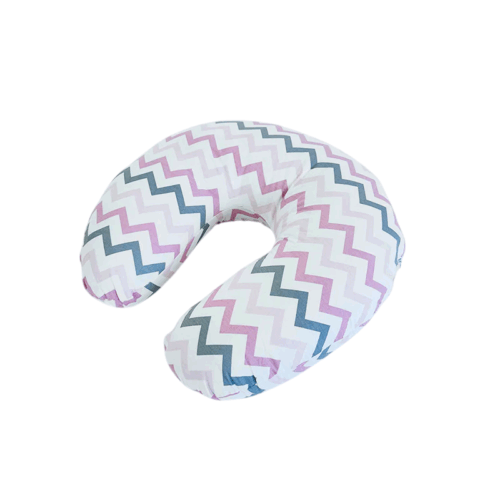 Coussin D’allaitement - Zigzag RoseGris