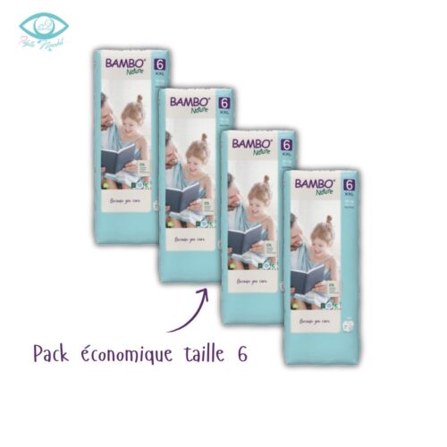 Pack 4 BAMBO NATURE couche bébé taille 6