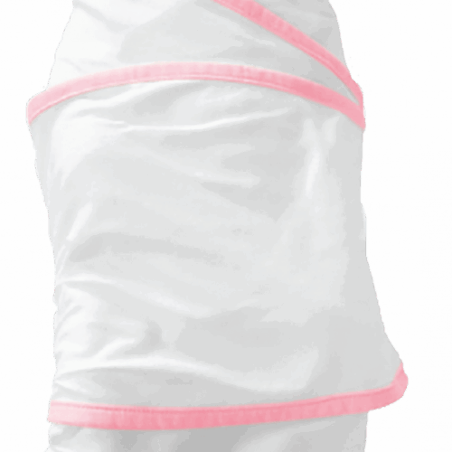 Couverture d'emmaillotage pour nouveau-né 100% coton + bonnet Rose et blanc