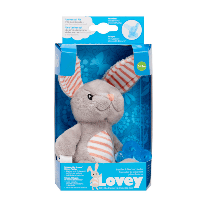Dr BROWN Lapin Lovey Avec Tétine Bleue Une Pièce